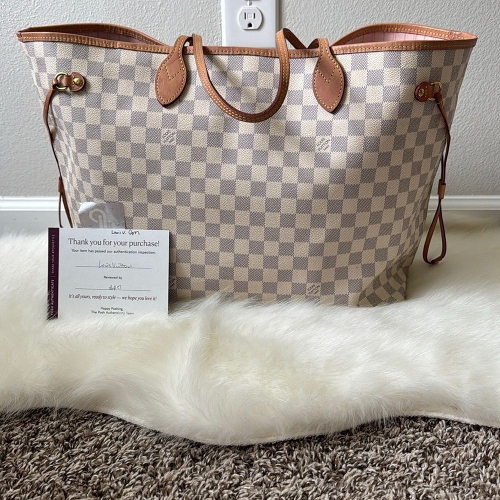 100% Authentic Louis Vuitton Damier azur neverfull gm